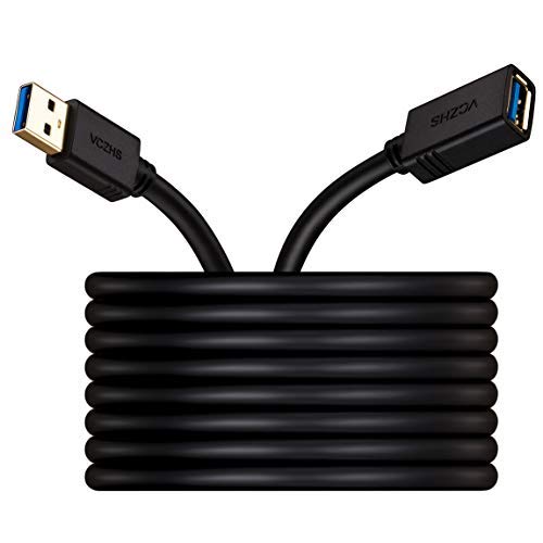 Product Cover USB 3.0 Extension Cable 10 ft, VCZHS USB Extender USB Extension Cable Male to Female for USB Flash Drive, Card Reader, Hard Drive, Keyboard,Playstation, Xbox, Oculus VR, Printer, Camera