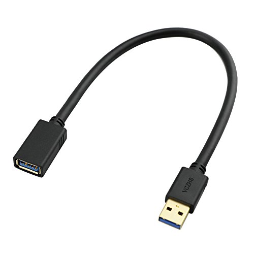 Product Cover Short USB Extension Cable 1ft, VCZHS USB 3.0 Extension Cable USB3.0 Cable A Male to A Female for USB Flash Drive, Card Reader, Hard Drive, Keyboard,Playstation, Xbox, Oculus VR, Printer, Camera