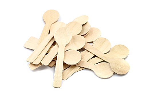 Product Cover Coobl 3.9 Inches Mini Kitchen Wooden Ice Cream Dessert Spoons Disposable Wood Cutlery Tableware,Pack Of 100
