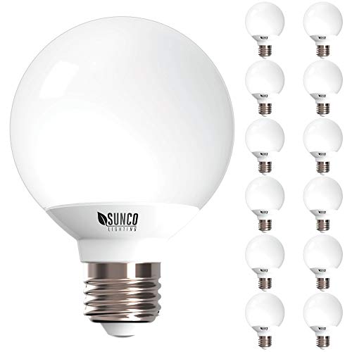 Product Cover Sunco Lighting 12 Pack G25 LED Globe, 6W=40W, Dimmable, 450 LM, 5000K Daylight, E26 Base, Ideal for Bathroom Vanity or Mirror - UL & Energy Star