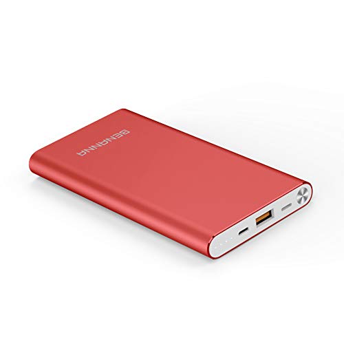 Product Cover Portable Charger 10000mAh Power Bank External Battery Backup Pack BENANNA Slim Compatible iPhone X XS XR Max 8 7 6 5 Plus iPad Android Cell Phone Galaxy Note LG Gopro - Red
