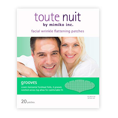 Product Cover Toute Nuit Wrinkle Patches, Face Tape, Grooves - UNISEX Extra Wide Forehead Coverage - 20 Patches
