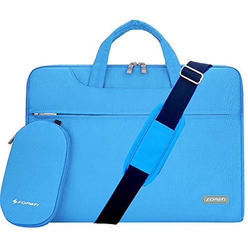 Product Cover YOUPECK Water Repellent 13-13.3 Inch Laptop Shoulder Bag Compatible MacBook Air Pro 13, Ultrabook Chromebook, Polyester Protective Messenger Briefcase Men Women Carrying Handbag Sleeve Case, Blue