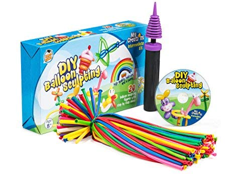 Product Cover Learn Climb Balloon Animal Kit, Complete Twisting Modeling Balloon Kit with 100 Balloons for Balloon Animals, Balloon Pump, and DVD More. Great for Boys, Girls Adults