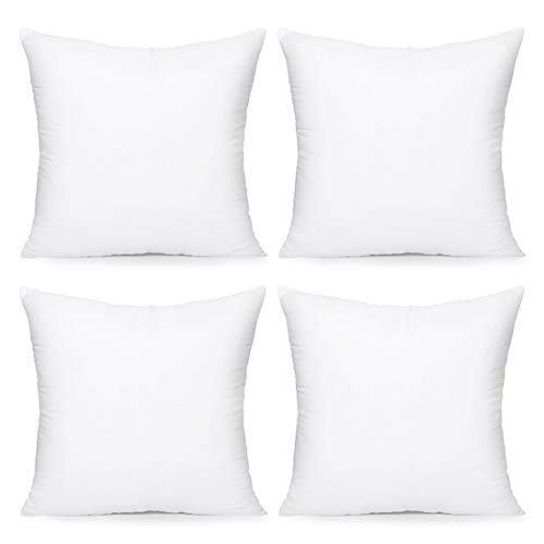Product Cover Acanva Hypoallergenic Pillow Insert Form Cushion Sham, 26-4Pack, White, 4 Piece