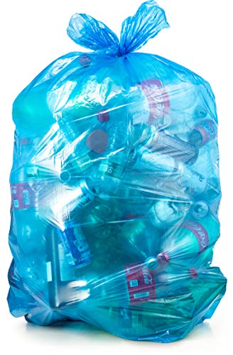 Product Cover Recycling Trash Bags 55 Gallon, Large Blue Plastic Garbage Bags, 50/Case