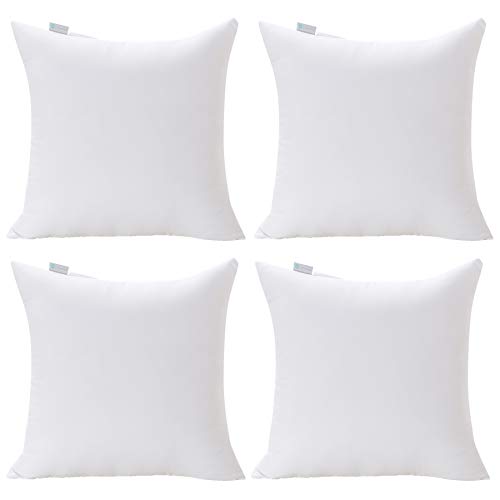 Product Cover Acanva Decorative Square Throw Pillow Inserts Hypoallergenic Euro Form Stuffer Cushion Sham Filler, 28x28, White, 4 Pack