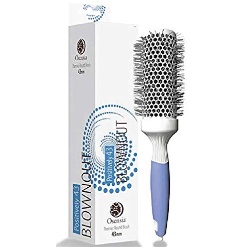 Product Cover professional round brush for blow drying - medium ceramic ion thermal barrel brush for sleek, precise heat styling and blowout volume - lightweight, antistatic bristle hair brush by osensia (1.7 inch)