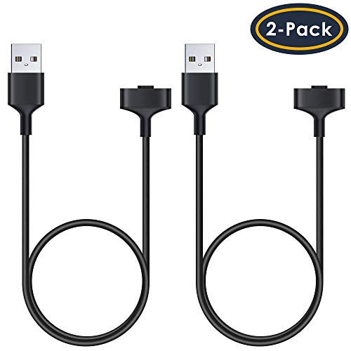 Product Cover QIBOX Charger Cable Compatible with Fitbit Ionic, 2 Pack Replacement USB Charger Charging Cable Adapter Compatible with Fitbit Ionic Smartwatch, (3 feet) Sturdy Ionic Power Charging Cord (2 Pack)