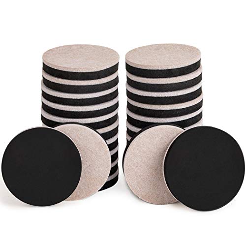 Product Cover 24PCS Furniture Sliders 2.5 Inch Felt Sliders Furniture Pads for Hardwood Floors and All Hard Surfaces