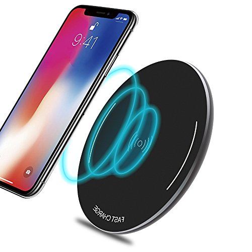 Product Cover Qi Fast 10W Universal Wireless Charging Pad Aluminum Alloy Anti-Slip Strap Mat for Samsung Galaxy S8/S8+/S7 Edge/S7/Note 8/ iPhone X/ 8/ 8 Plus