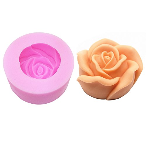 Product Cover 3D Rose Candle Mold - MoldFun 3D Flower Craft Art Silicone Mold for Handmade Soap, Bath Bomb, Lotion bar, Chocolate, Candle, Crayon, Wax
