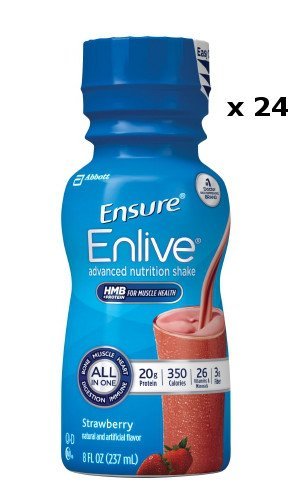 Product Cover Count of 24 Ensure Enlive Strawberry Oral supplement 8 oz Bottle