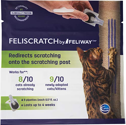 Product Cover Feliscratch by Feliway Cat Scratch Attractant for Scratching Post/Tree, Prevents Cat from Scratching Furniture (9 Pipettes)