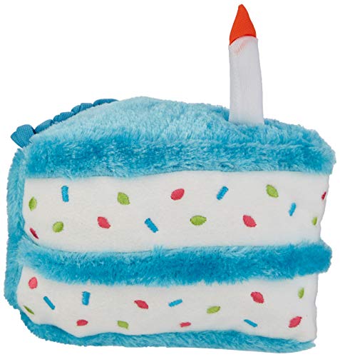 Product Cover ZippyPaws - Birthday Cake Squeaky Dog Toy with Soft Stuffing - Blue