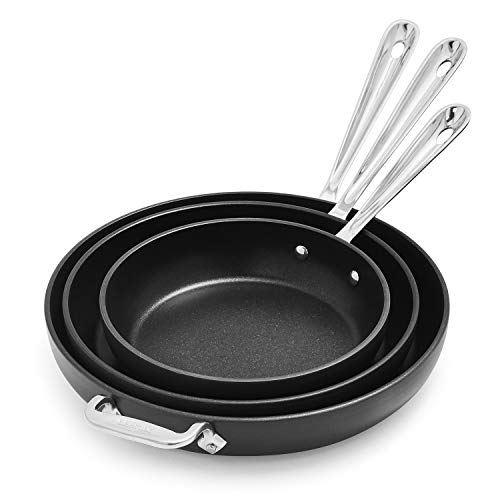 Product Cover All-Clad HA1 Nonstick Set of 3 Skillets, 834, 1034; and 1234;