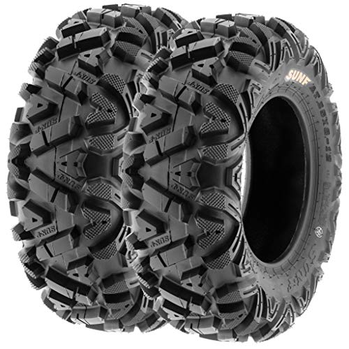 Product Cover Set of 2 SunF A033 Power.I AT 24x8-12 ATV UTV Off-Road Tires All-Terrain, 6 Ply Tubeless