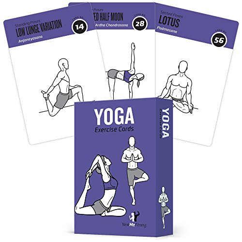 Product Cover Yoga Cards, Pose Sequence Flow - 70 Yoga Poses, 9 Sequences - Sanskrit & English Asana Names - Yoga Sequencing & Flow Practice Guide for Beginner & Intermediates - Durable Plastic