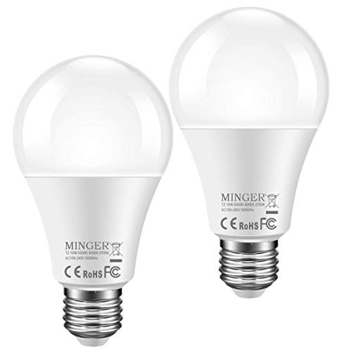 Product Cover MINGER 3-Color LED Lighting Bulbs Work with Normal Lamp Switch Memory Function Featured Bulbs for Bedroom Kitchen Desklamp Hallway 3-Colors for Lighting 2 Packs