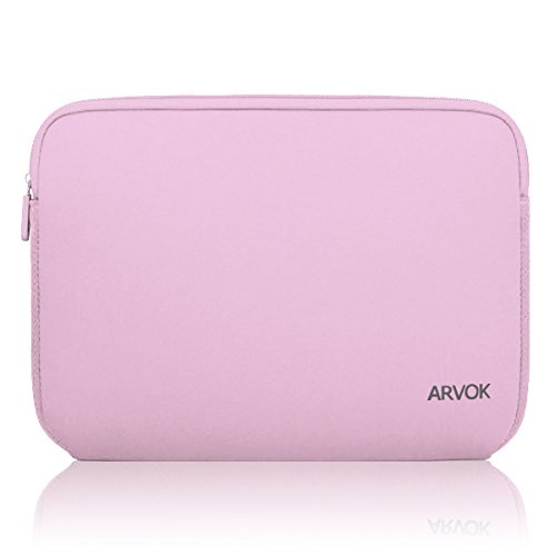 Product Cover Arvok 13-14 Inch Laptop Sleeve Multi-Color & Size Choices Case/Water-Resistant Neoprene Notebook Computer Pocket Tablet Carrying Bag Cover, Pink