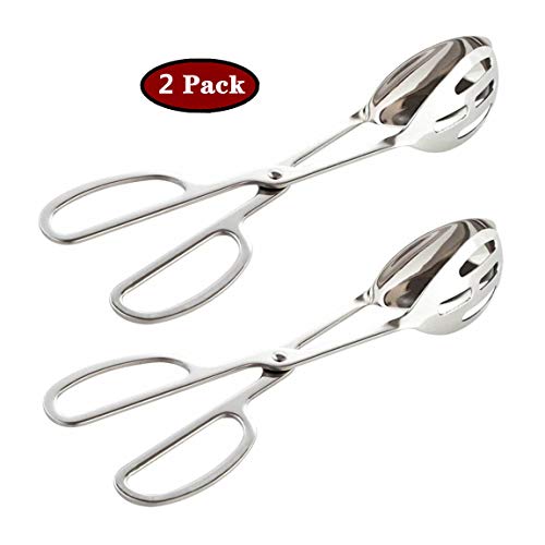 Product Cover Salad Tongs,Pack of 2 Thickening Stainless Steel Serving Tongs Scissor Tongs Buffet Party Catering Serving TongsCake Tongs Bread Tongs Chafing Dish Tongs Kitchen Tongs