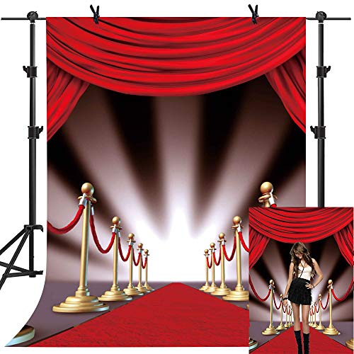 Product Cover MME 5x7Ft Red Carpet Curtain Backdrop YouTube Background Photo Video Studio Photography ME075