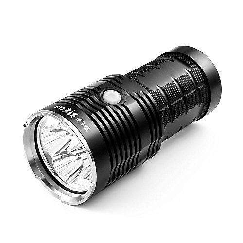 Product Cover ThorFire Powerful Flashlight 5000 Lumen, BLF Q8 Professional Searchlight, 4 XPL Led Light, UI Configurable, Use 4 Button Top 18650 Battery (Not Included)