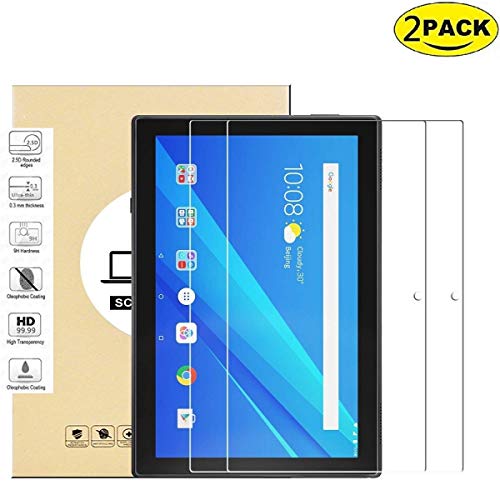 Product Cover 2-Pack Glass Screen Protector Compatible for Lenovo Tab 4 10 Tablet 2017 Release (Only Model: TB-X304) - DHZ 9H Hardness Scratch Resistant Anti-Bubble Premium Film Tempered Glass Screen Protector