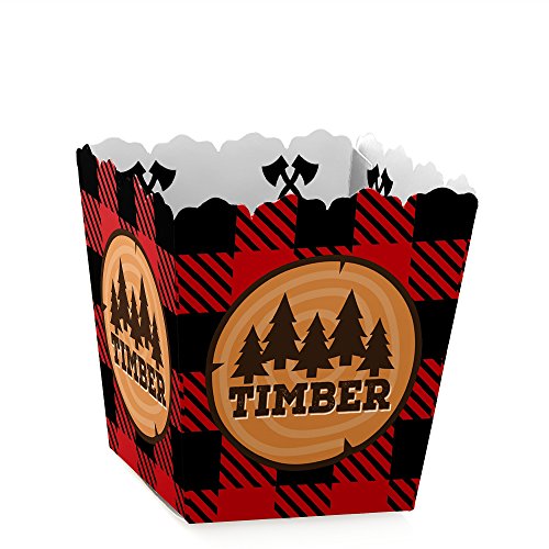 Product Cover Big Dot Of Happiness Lumberjack - Channel The Flannel Party Mini Favor Boxes Buffalo Plaid Treat Candy Set 12