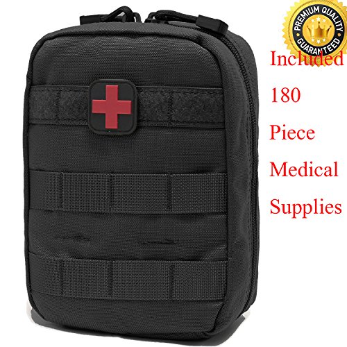 Product Cover Carlebben EMT Pouch MOLLE Ifak Pouch Tactical MOLLE Medical First Aid Kit Utility Pouch (with Medical Supplies)