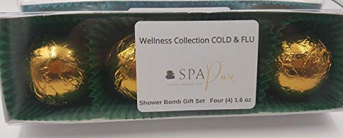 Product Cover SPAPURE Wellness Collection EUCALYPTUS/LEMON MENTHOL - Vick's Burst (4-pack) Aromatherapy Fizzing Shower Bombs by Spa Pure Naturals
