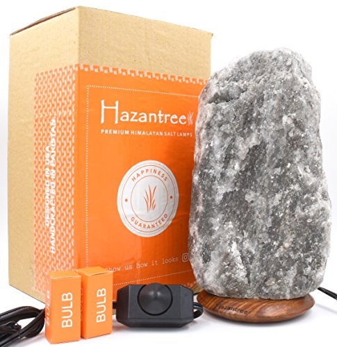Product Cover Hazantree Chenab Caviar Grey Himalayan Salt Lamp Large (11-16 lbs)- The Authentic Rare Gray Himalayan Salt Rock Lamp with Dimmer Switch- Made in Pakistan