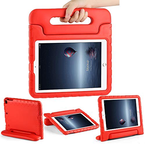 Product Cover CAM-ULATA Case for iPad 9.7kids 2018/2017 Model for iPad Air 1 Air 2 Cover EVA with Handle for Kids Boys Girls Lightweight Red