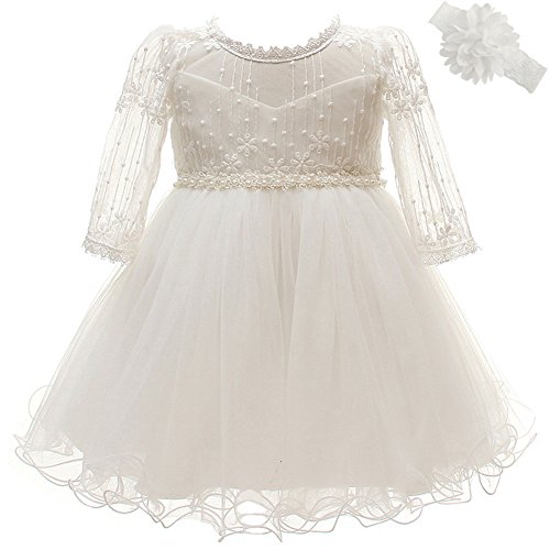 Product Cover Coozy Baby Girls Dresses Christening Baptism Gowns, Ivory, Size 0-6 Months
