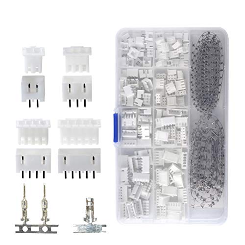 Product Cover QLOUNI 560Piece 2.54mm JST-XHP 2/3/4/5 Pin Housing with 2.54mm JST XH Male/Female Pin Header Dupont Wire Connector Kit