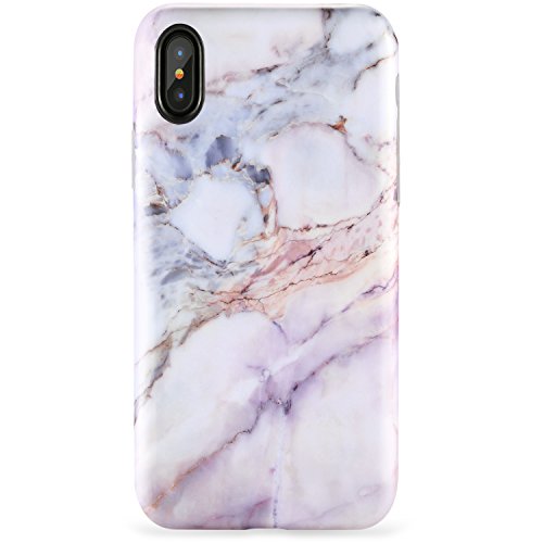 Product Cover ZADORN iPhone X Case,iPhone Xs Case,Slim Fit Cute Pink Marble for Girls Women Clear Bumper Soft Silicone TPU Thin Cover Best Protective Phone Case for iPhone X/XS[5.8