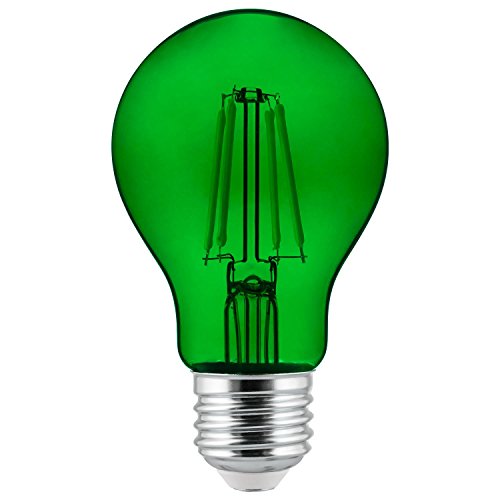 Product Cover Sunlite 81083 Led Filament A19 Standard 4.5 (60 Watt Equivalent) Colored Transparent Dimmable Light Bulb, 2 Pack, Green