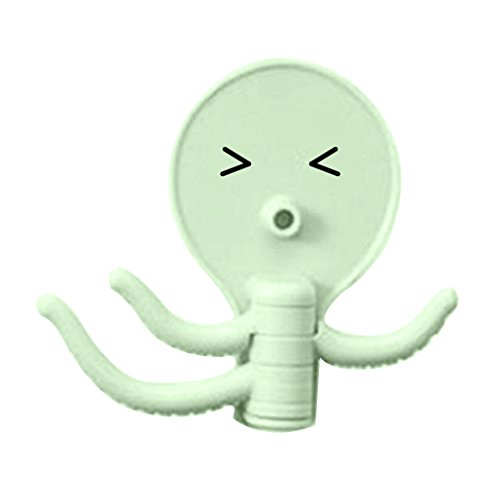 Product Cover Colorido Cute Cartoon Octopus Kitchen Bathroom Strong Adhesive Towel Hook Wall Hanger Size Medium (Green)