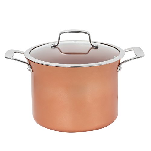 Product Cover CONCORD 7 QT Copper Non Stick Stock Pot Casserole Coppe-Ramic Series Cookware (Induction Compatible)