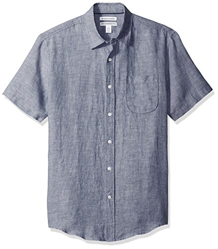 Product Cover Amazon Essentials Men's Slim-Fit Short-Sleeve Linen Shirt
