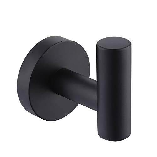Product Cover KES Bathroom Towel Hook No Drill Robe Hook Shower Kitchen Wall Hanging Hooks Wall Mount SUS 304 Stainless Steel Matt Black, A2164DG-BK