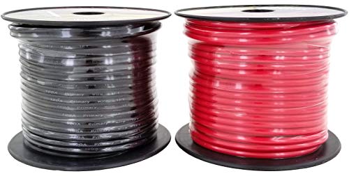 Product Cover GS Power 10 Gauge Stranded Flexible Copper Clad Aluminum CCA Primary Automotive Wire for Car Audio Video Amplifier 12 Volt Trailer Harness Hookup Drone Model Train Wiring. 100ft Red & 100 ft Black