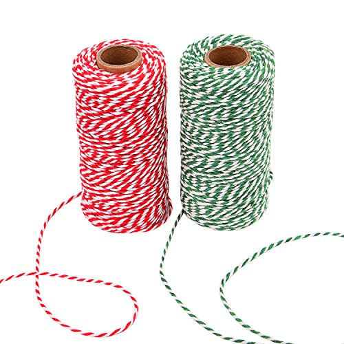 Product Cover Sunmns Christmas Twine Cotton String Rope Cord for Gift Wrapping, Arts Crafts, 656 Feet (Multicolor A)