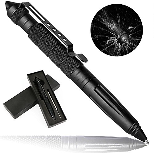 Product Cover Tactical Pen, EDC Self Defense Weapon Pen + Solid Alloy Glass Breaker, Used in Police and Military Gear, Industry Best Defensive Ballpoint Pens Box and 2nd Ink Refill