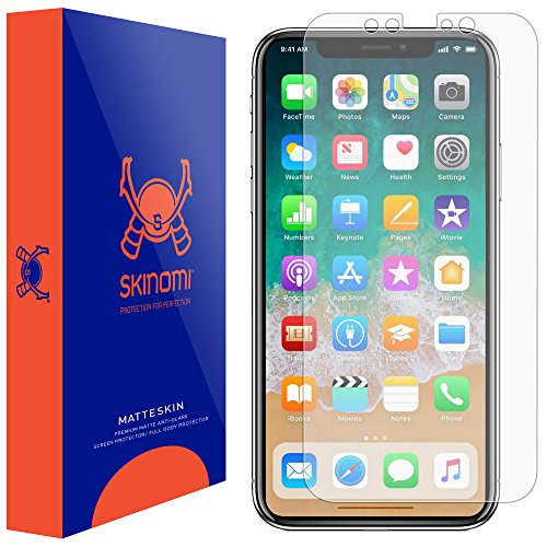 Product Cover Skinomi Matte Screen Protector Compatible with iPhone X (2-Pack)(Max Coverage) Anti-Glare Matte Skin TPU Anti-Bubble Film