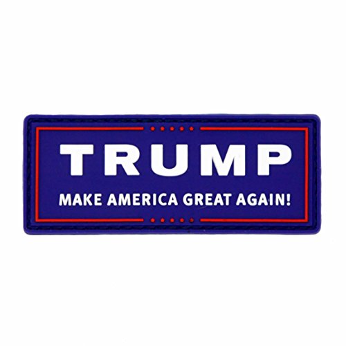 Product Cover Trump Make America Great Again PVC Rubber Tactical Morale Patch - Hook Backed with Loop Fastener Backing Attachment Piece That Can Be Sewn On - Navy Blue Emblem by NEO Tactical Gear