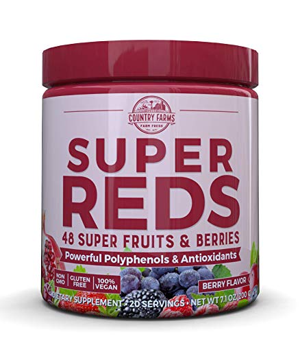 Product Cover Country Farms Super Reds Energizing Polyphenol Superfood, Antioxidants, Drink Mix, 20 Servings