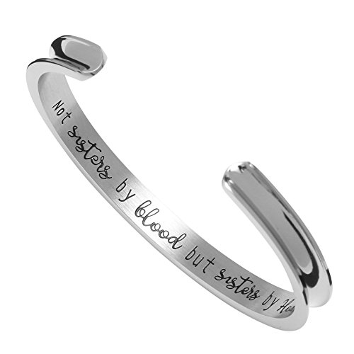 Product Cover Friendship Bracelet Sister Jewelry-Not Sisters by Blood But Sisters by Heart-Best Friends Bangle