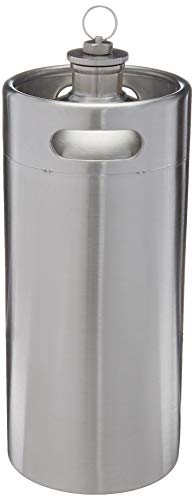 Product Cover Lamtor G003-3.6L 128 OZ Mini Keg Style Growler Stainless Steel Barrel Holds Beer Silver, 3.6L