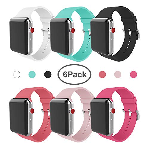 Product Cover for Apple Watch Band 38mm Soft Silicone Replacement Band for Apple Watch Series 3 Series 2 Series 1